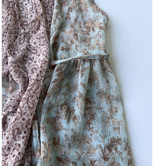 Band of Gypsies Floral Vest - Aqua & Brown Colors, Size Small - Picture 4 of 9